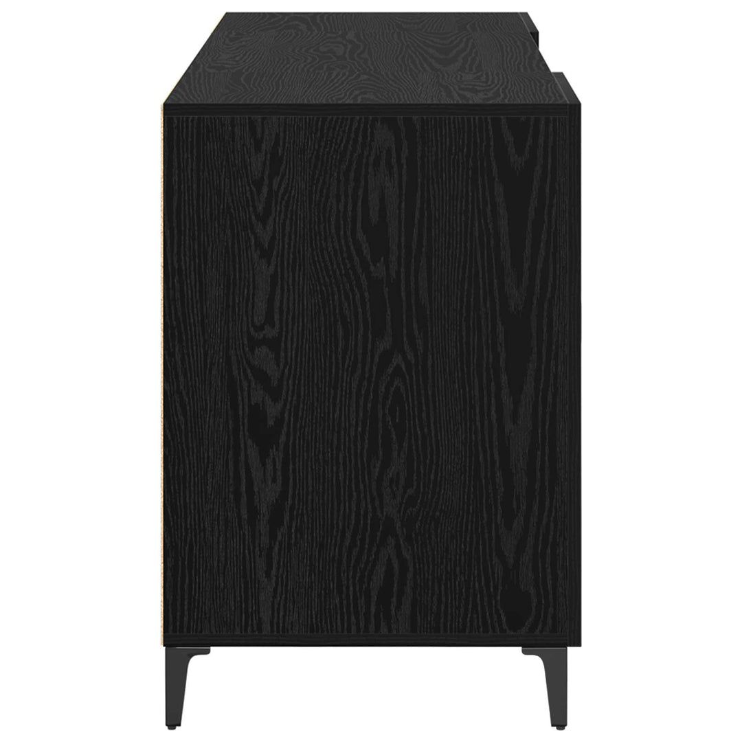 Bord med opbevaring Sort eg 140 x 50 x 75 cm Konstrueret træ