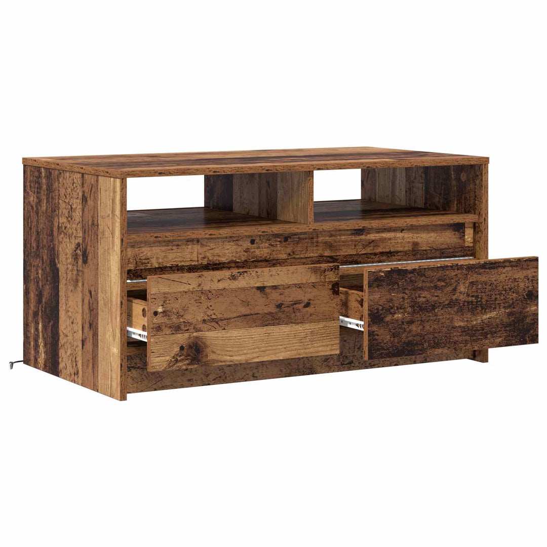 Sofabord med skuffe Gammelt træ 90 x 50 x 45 cm Konstrueret træ