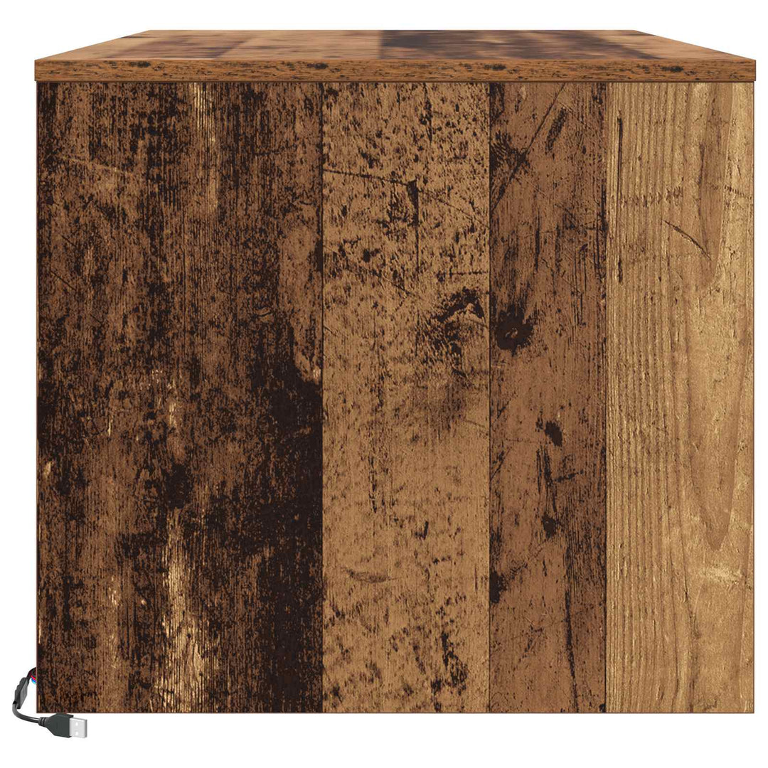 Sofabord med skuffe Gammelt træ 90 x 50 x 45 cm Konstrueret træ