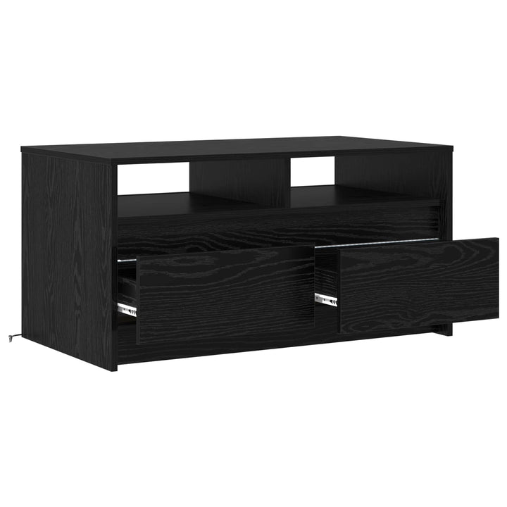 Sofabord med skuffe Sort eg 90 x 50 x 45 cm Konstrueret træ