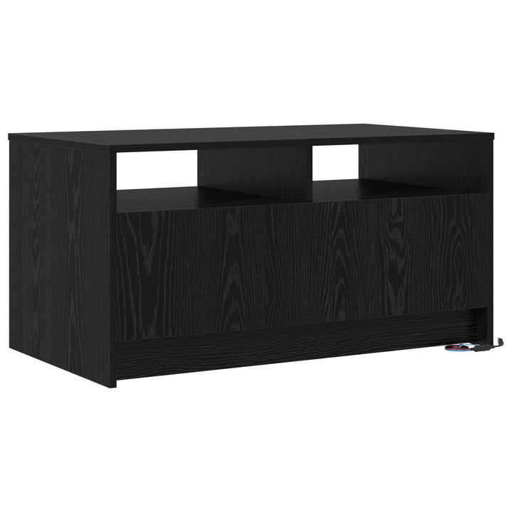 Sofabord med skuffe Sort eg 90 x 50 x 45 cm Konstrueret træ