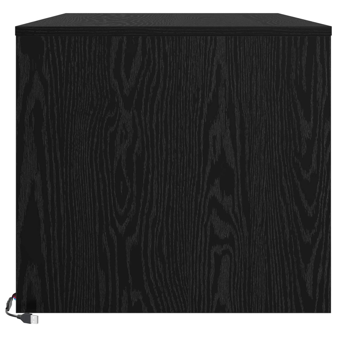Sofabord med skuffe Sort eg 90 x 50 x 45 cm Konstrueret træ