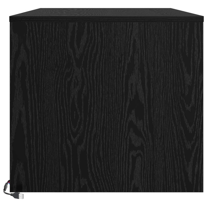 Sofabord med skuffe Sort eg 90 x 50 x 45 cm Konstrueret træ