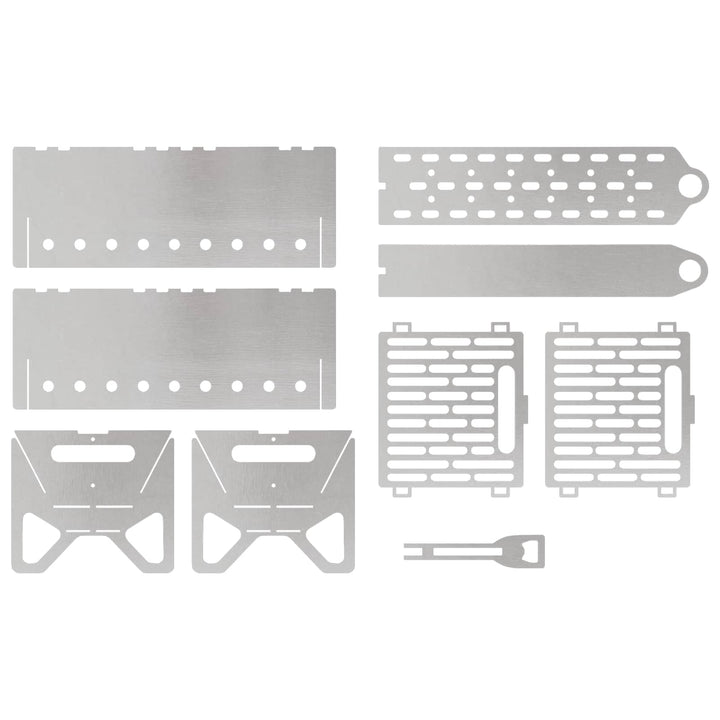 Camping bålplads 42 x 22 x 18 cm Rustfrit stål Sølv