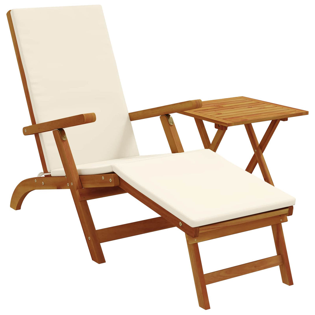 Reclinerende og foldbar liggestol 2 stk. Massivt Akacietræ