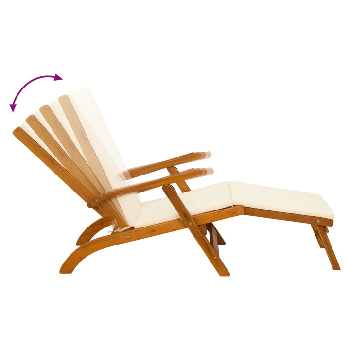 Reclinerende og foldbar liggestol 2 stk. Massivt Akacietræ