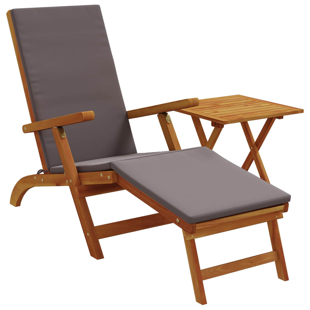 Reclinerende og foldbar liggestol 2 stk. Massivt Akacietræ