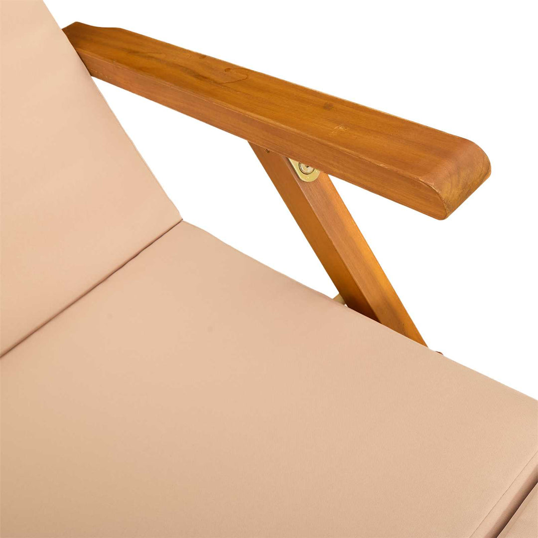 Reclinerende og foldbar liggestol 2 stk. Massivt Akacietræ