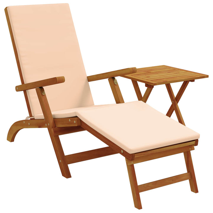 Reclinerende og foldbar liggestol 2 stk. Massivt Akacietræ