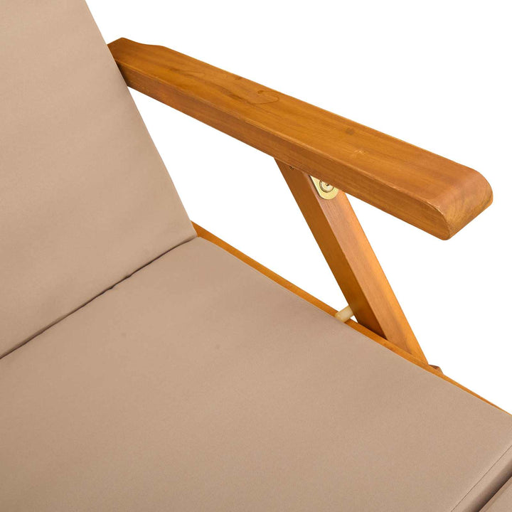Reclinerende og foldbar liggestol 2 stk. Massivt Akacietræ