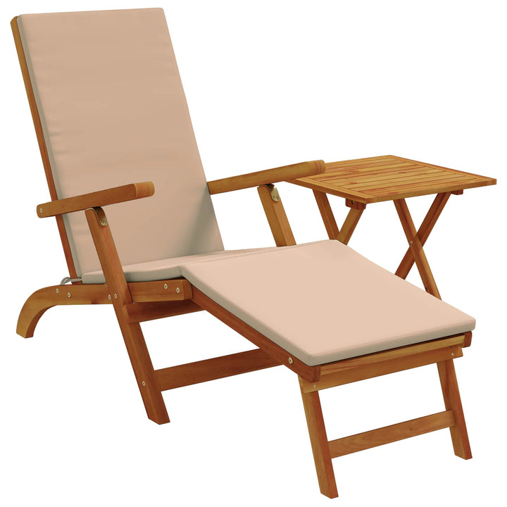 Reclinerende og foldbar liggestol 2 stk. Massivt Akacietræ