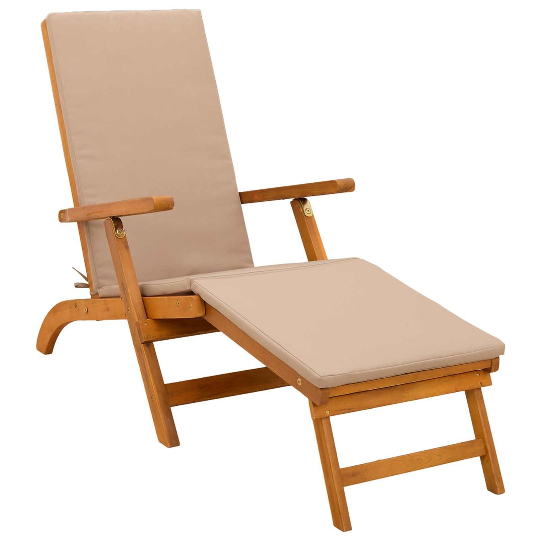 Reclinerende og foldbar liggestol 2 stk. Massivt Akacietræ