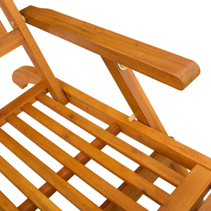 Reclinerende og foldbar liggestol 2 stk. Massivt Akacietræ
