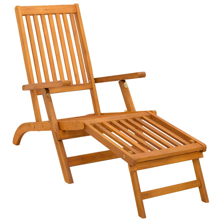 Reclinerende og foldbar liggestol 3 stk. Massivt Akacietræ
