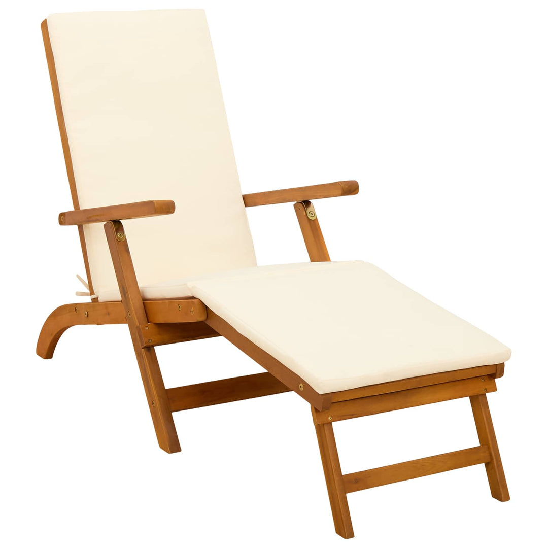 Reclinerende og foldbar liggestol 3 stk. Massivt Akacietræ
