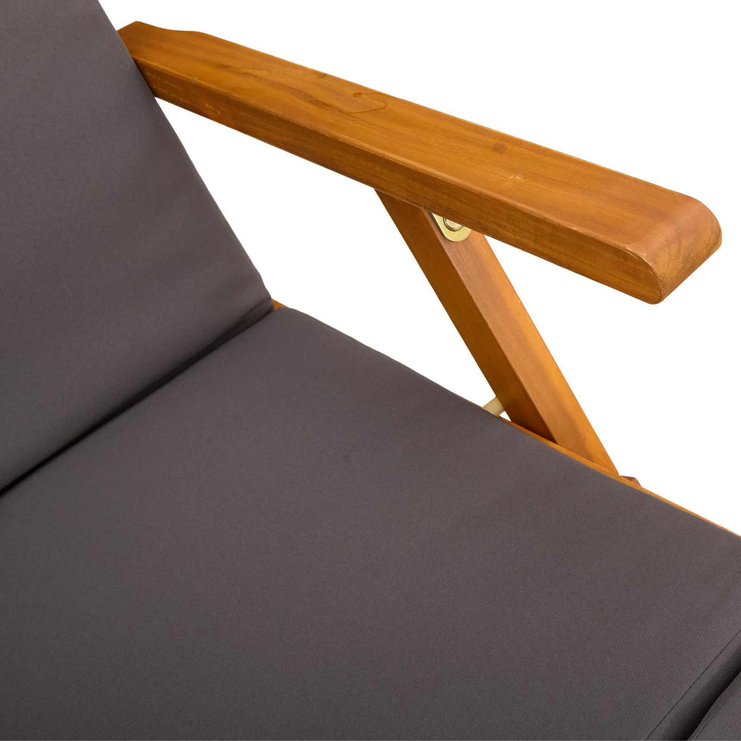 Reclinerende og foldbar liggestol 3 stk. Massivt Akacietræ