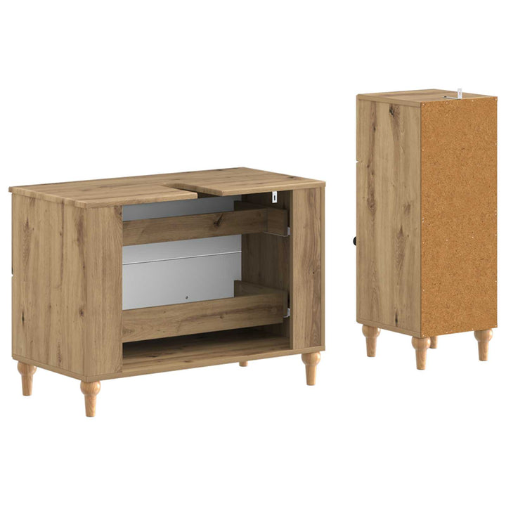 2 Deles Badeværelsesskab Sæt ALKMAAR Artisan-eg Konstrueret træ