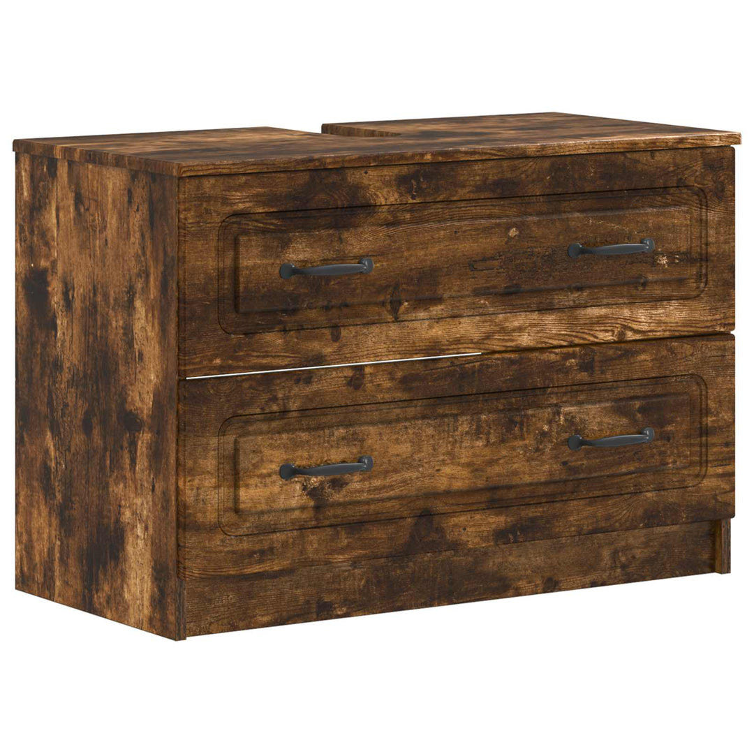 3-delt badeværelses skab sæt UTRECHT Røget eg Konstrueret træ