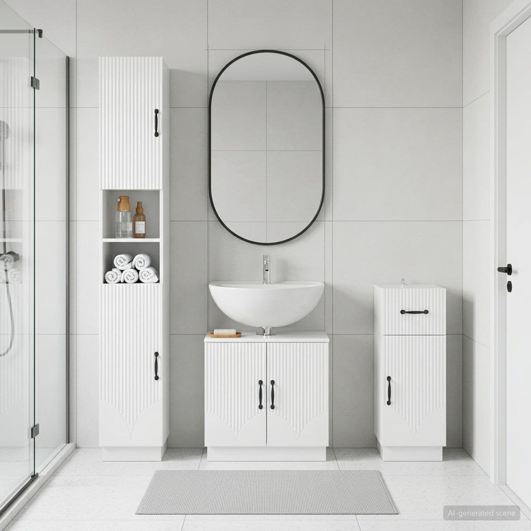 3-delt badeværelses skab sæt HOORN Konstrueret træ