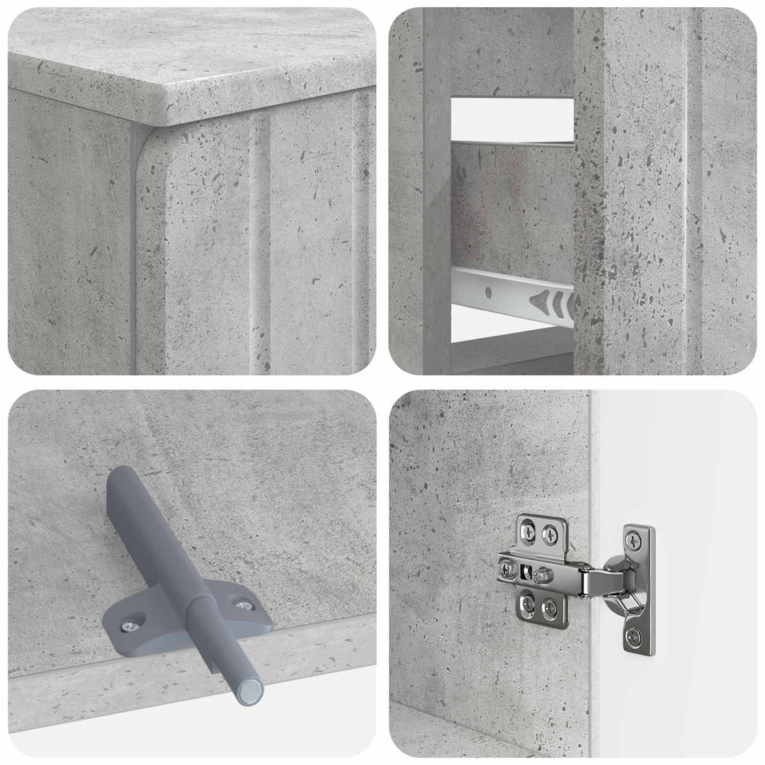 4 Dele Badeværelsesskab Sæt ZWOLLE Betongrå Konstrueret træ
