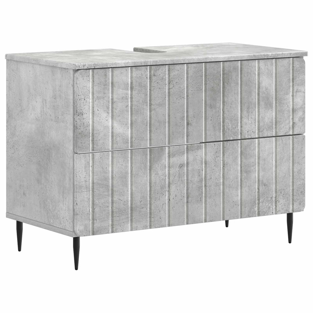 4 Dele Badeværelsesskab Sæt ZWOLLE Betongrå Konstrueret træ