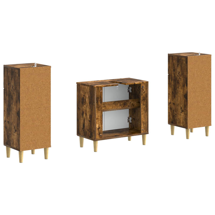 2 Deles Badeværelsesskab Sæt ARNHEM Røget eg Konstrueret træ