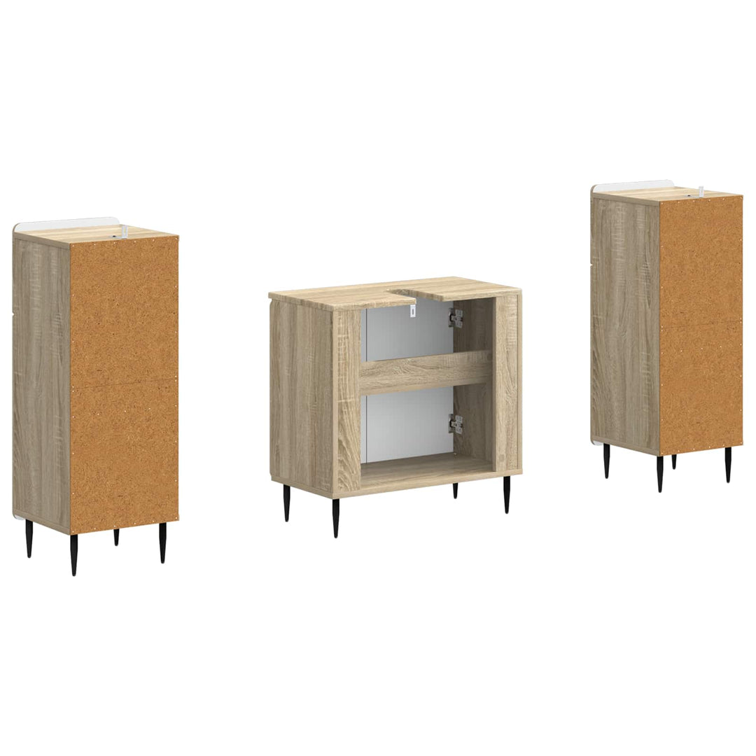 2 Deles Badeværelsesskab Sæt HAARLEM Sonoma-eg Konstrueret træ