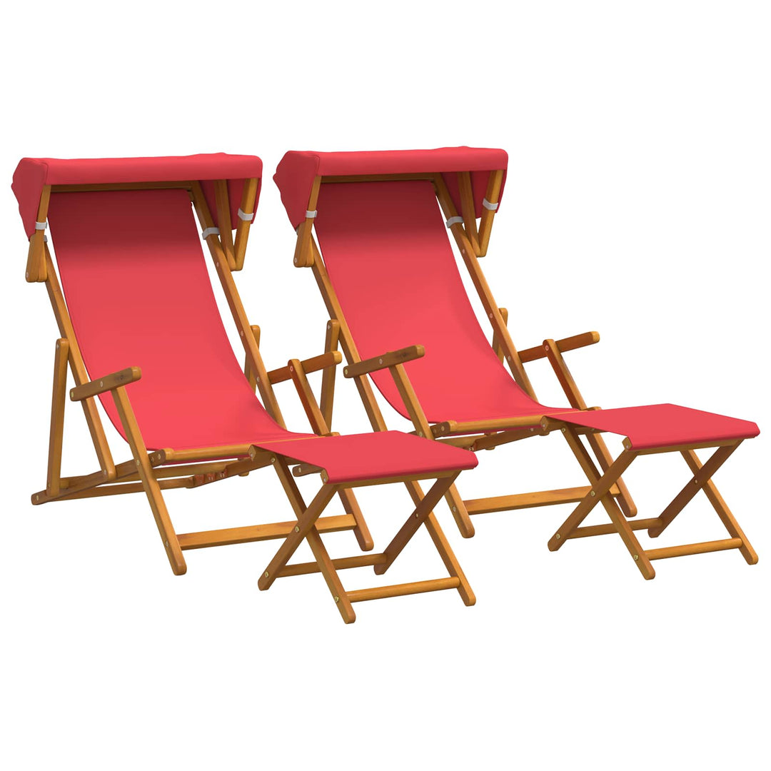 Havestol 4 pcs 3 position Massiv Eucalyptus Træ Rød
