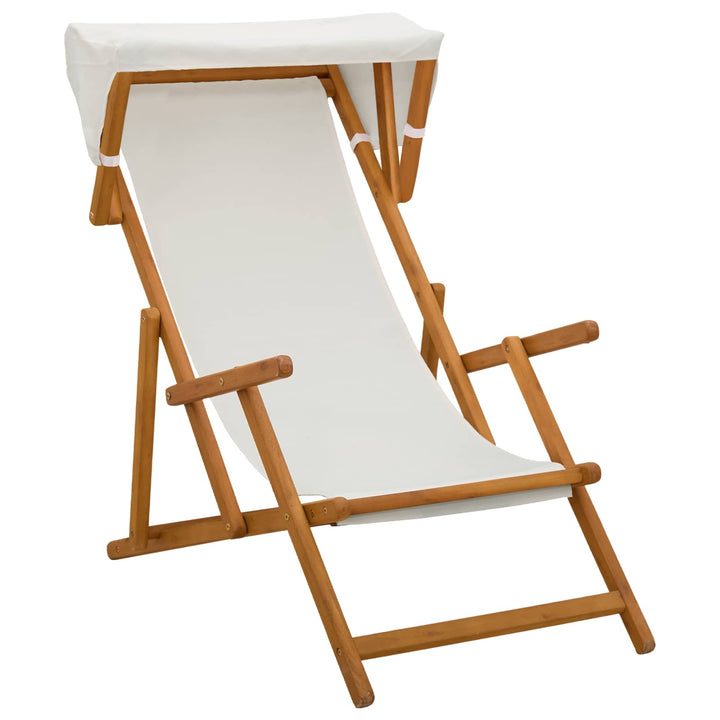 Havestol 4 pcs 3 position Massiv Eucalyptus Træ Cremefarvet