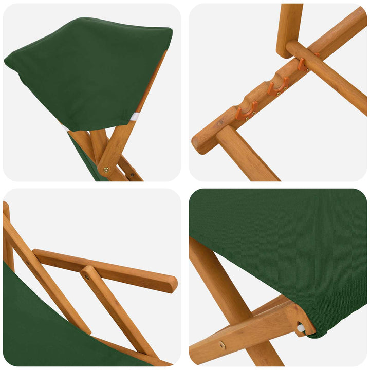 Havestol 4 pcs 3 position Massiv Eucalyptus Træ Grøn