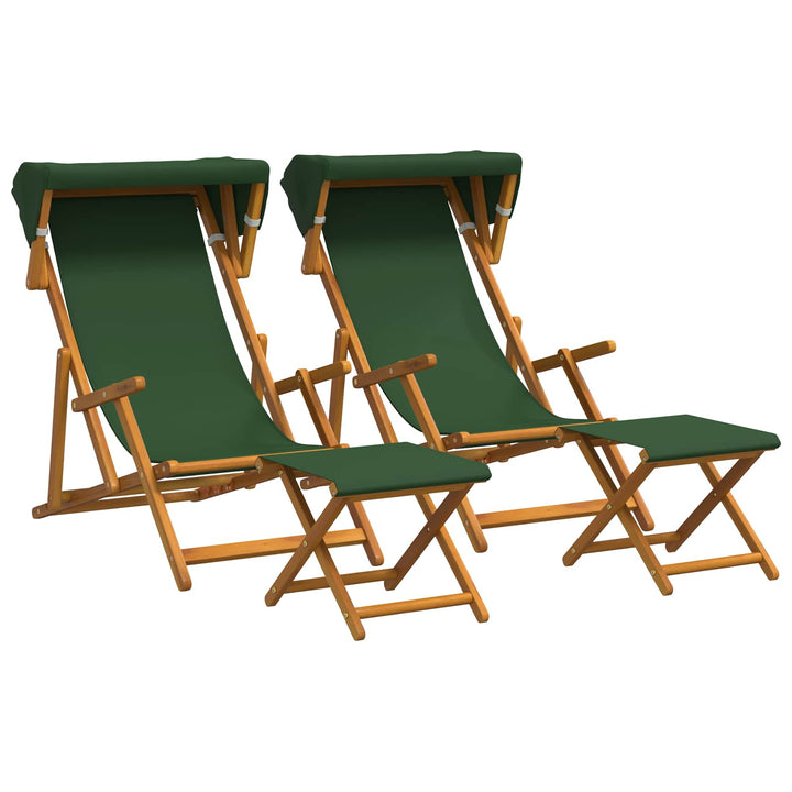 Havestol 4 pcs 3 position Massiv Eucalyptus Træ Grøn