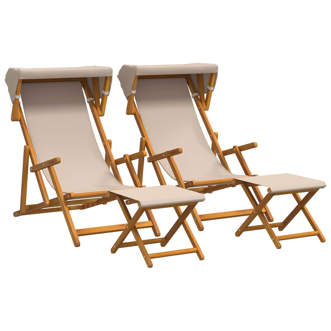 Havestol 4 pcs 3 position Massiv Eucalyptus Træ Beige