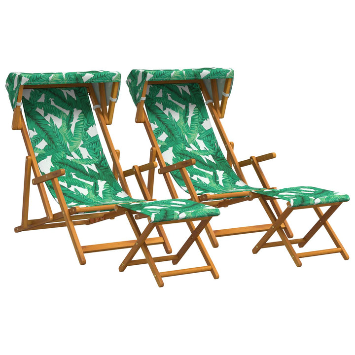 Havestol 4 pcs 3 position Massiv Eucalyptus Træ Bladmønster