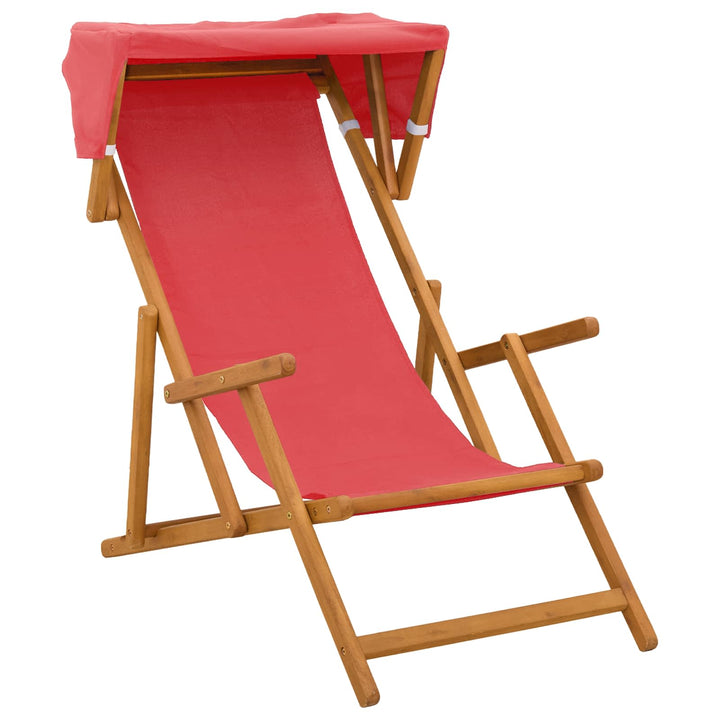 Havestol 2 pcs 3 position Massiv Eucalyptus Træ Rød