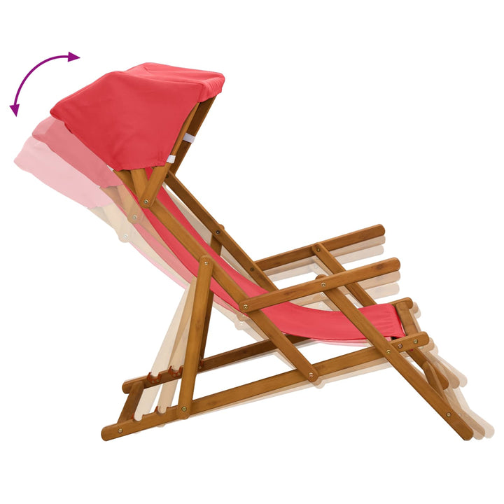 Havestol 2 pcs 3 position Massiv Eucalyptus Træ Rød