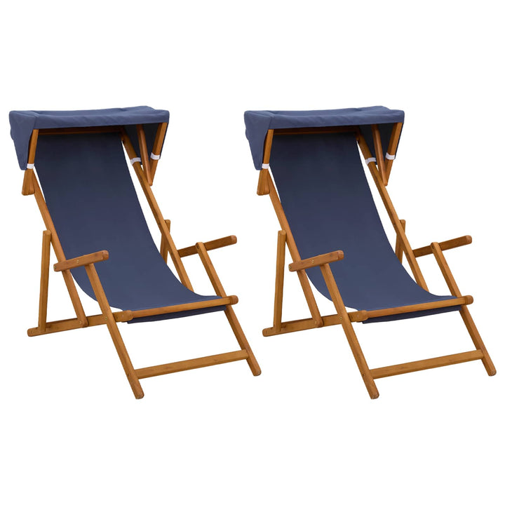 Havestol 2 pcs 3 position Massiv Eucalyptus Træ Blå