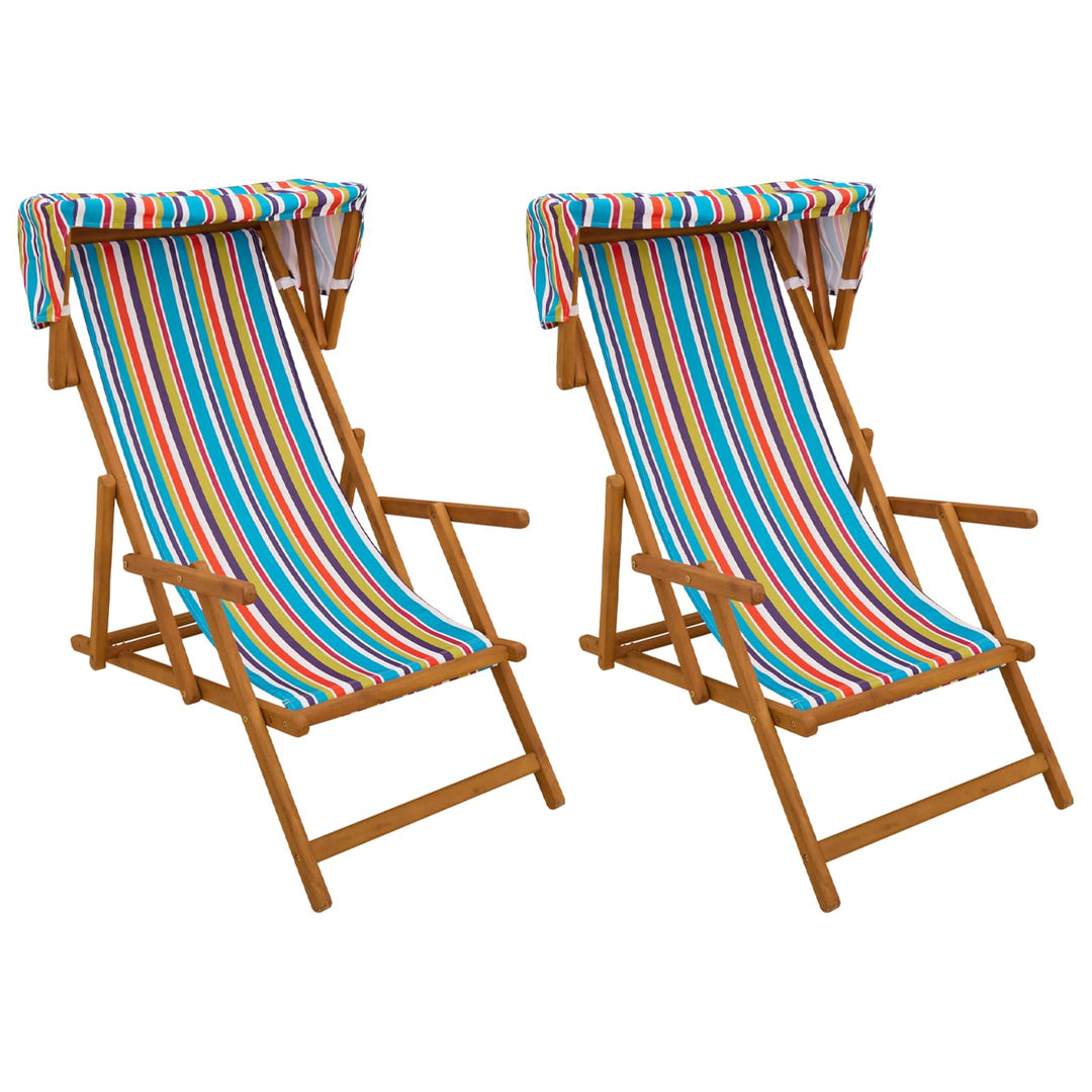 Havestol 2 pcs 3 position Massiv Eucalyptus Træ Flerfarvet