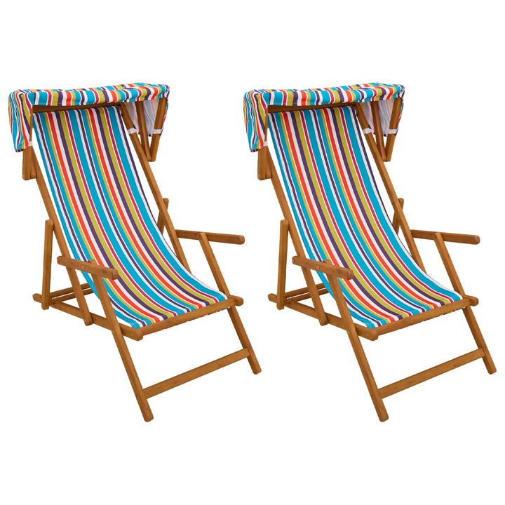 Havestol 2 pcs 3 position Massiv Eucalyptus Træ Flerfarvet