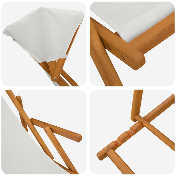 Havestol 2 pcs 3 position Massiv Eucalyptus Træ Cremefarvet