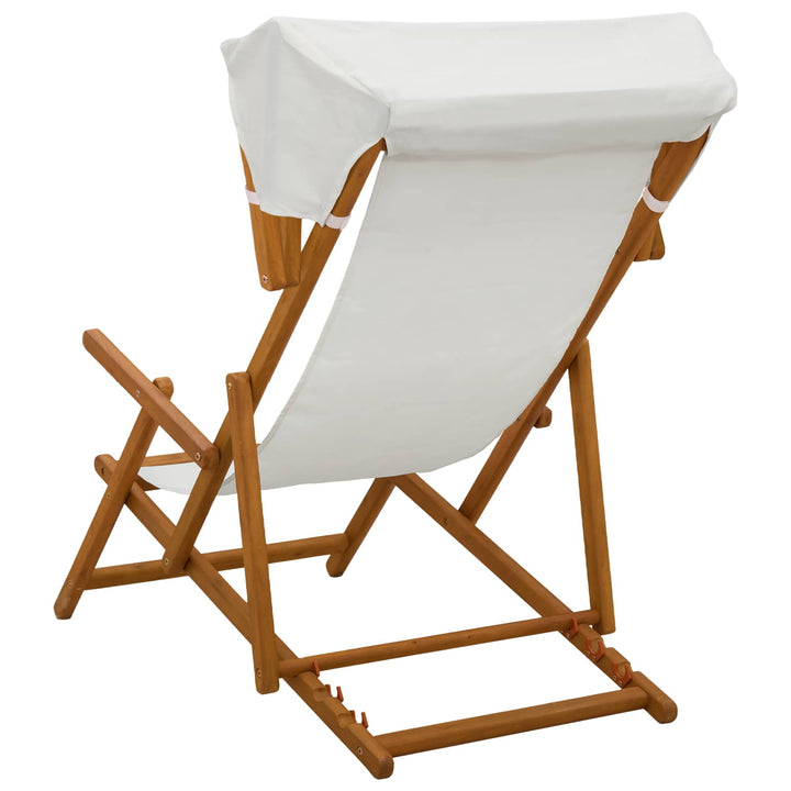 Havestol 2 pcs 3 position Massiv Eucalyptus Træ Cremefarvet