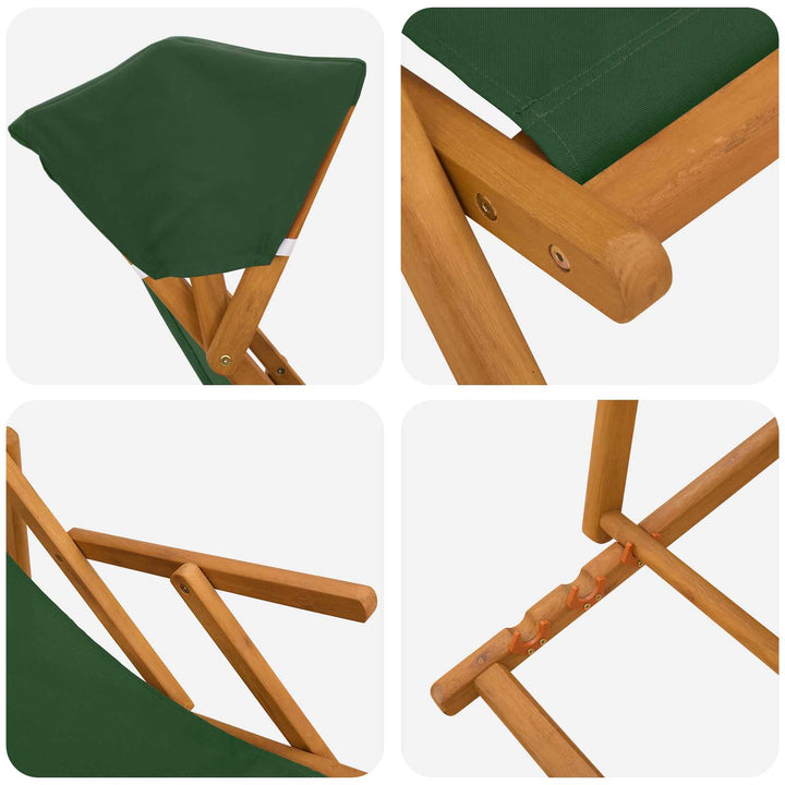 Havestol 2 pcs 3 position Massiv Eucalyptus Træ Grøn