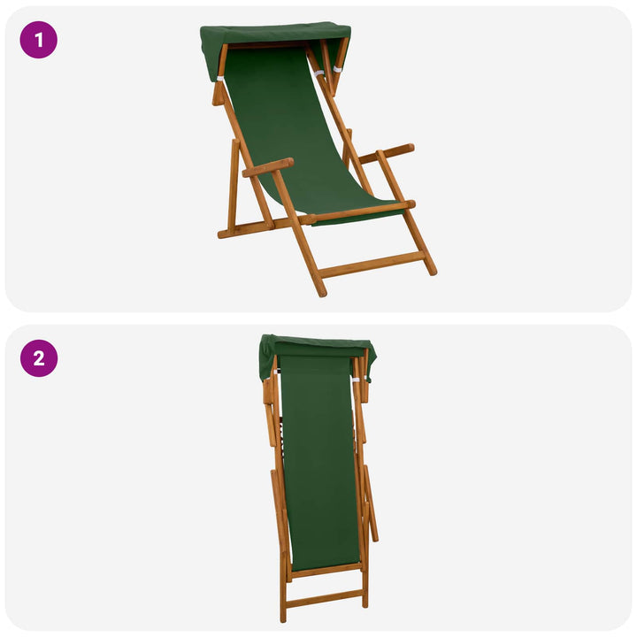 Havestol 2 pcs 3 position Massiv Eucalyptus Træ Grøn