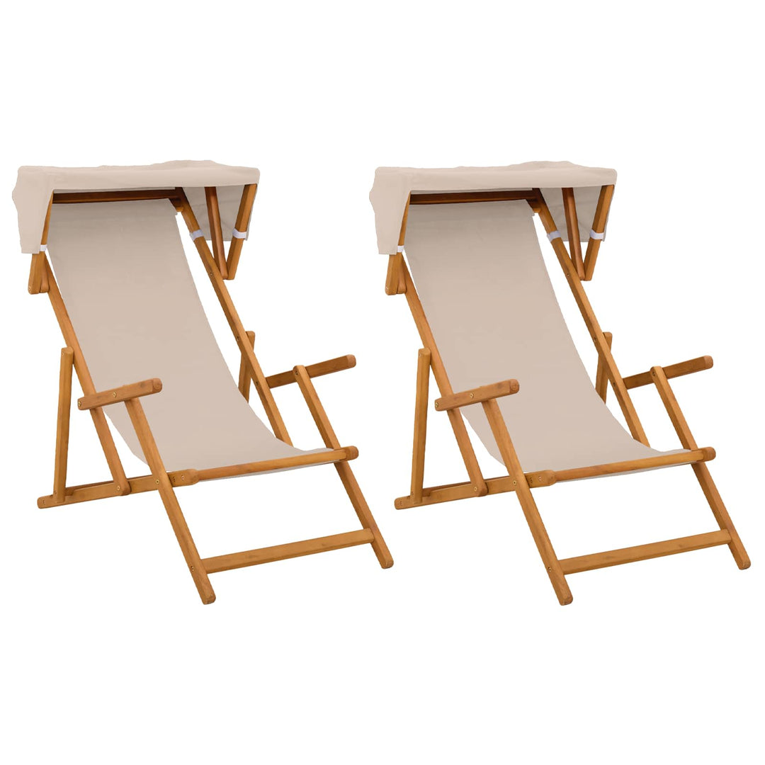 Havestol 2 pcs 3 position Massiv Eucalyptus Træ Beige