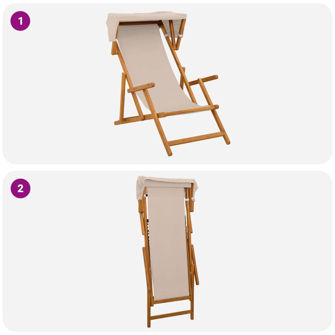 Havestol 2 pcs 3 position Massiv Eucalyptus Træ Beige