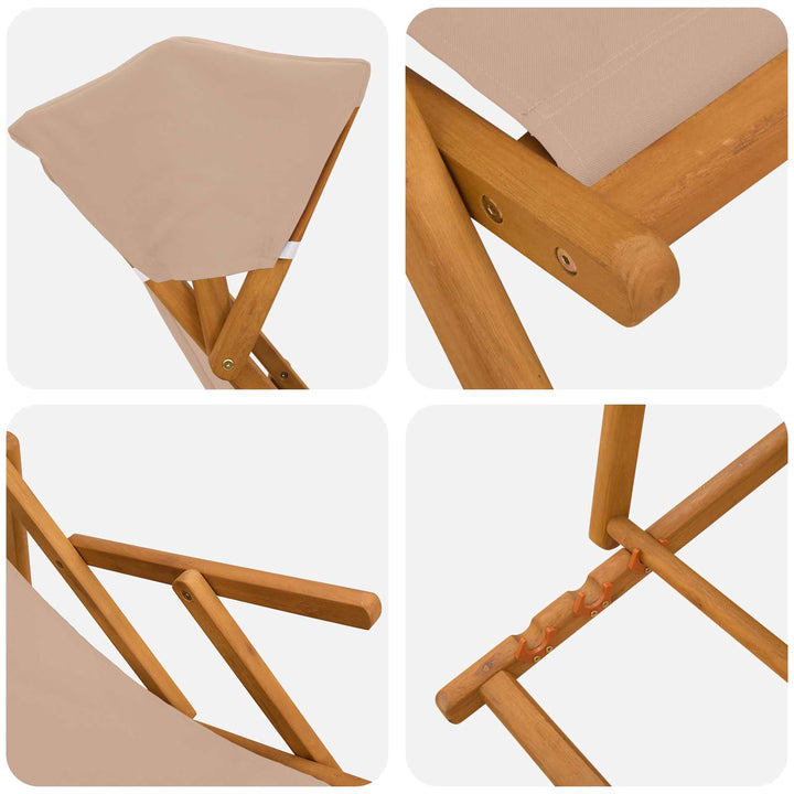 Havestol 2 stk. 3 position Massiv Eucalyptus Træ Gråbrun