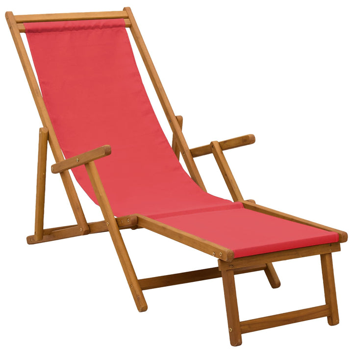 Foldestol 2 pcs 3 position Massiv Eucalyptus Træ Rød