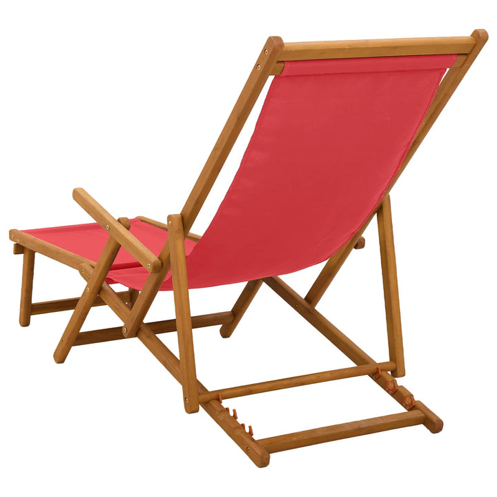 Foldestol 2 pcs 3 position Massiv Eucalyptus Træ Rød
