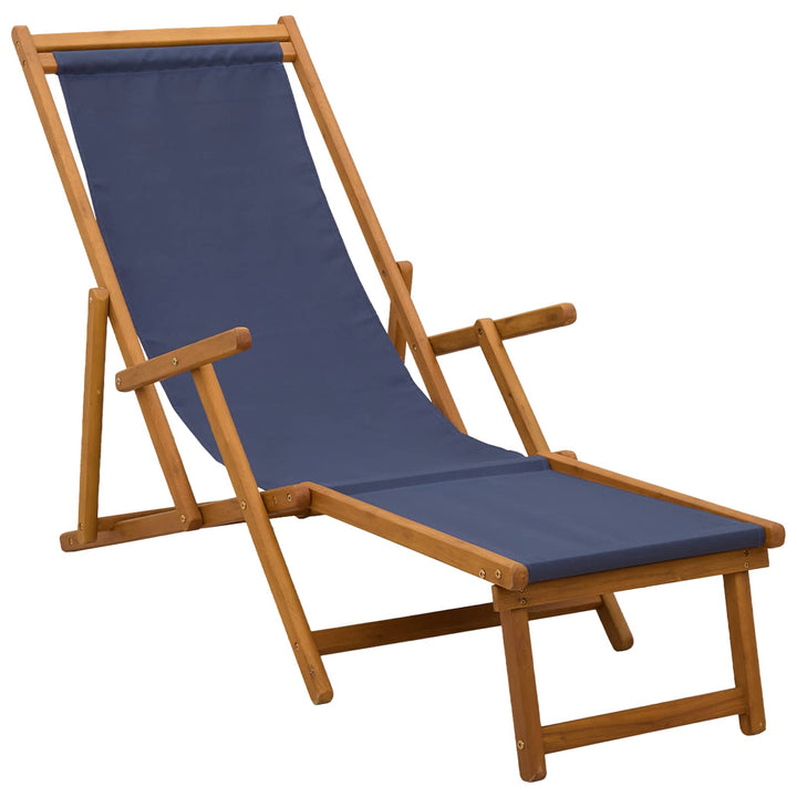 Foldestol 2 pcs 3 position Massiv Eucalyptus Træ Blå