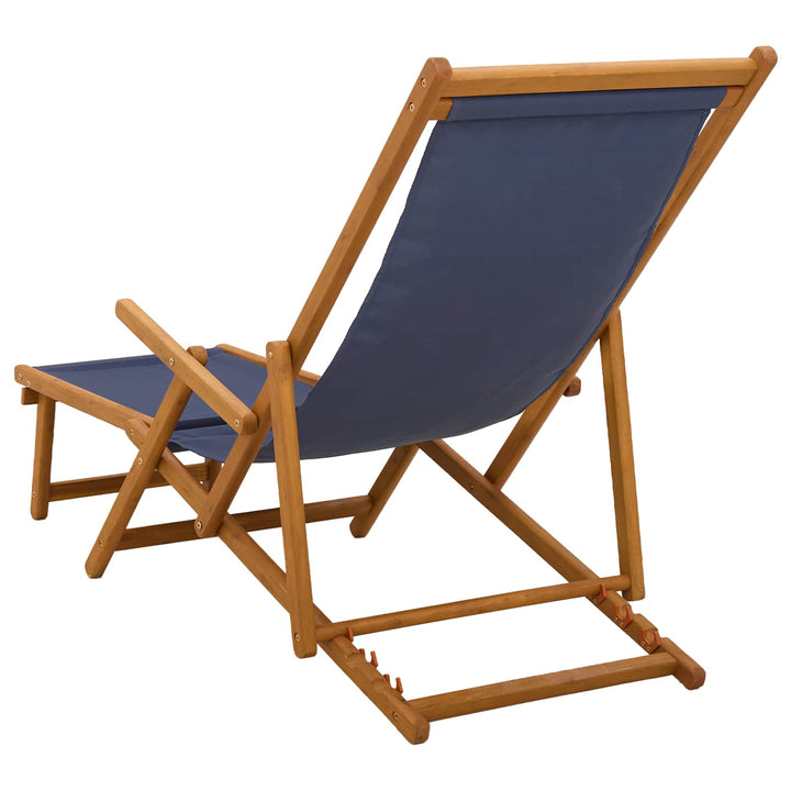 Foldestol 2 pcs 3 position Massiv Eucalyptus Træ Blå