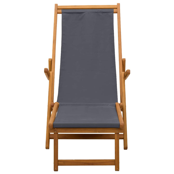 Foldestol 2 pcs 3 position Massiv Eucalyptus Træ Grå